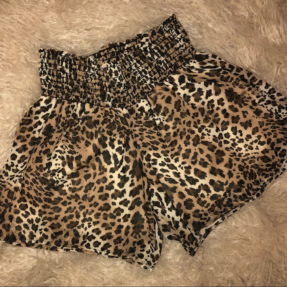 Turquoise Haven Leopard Shorts